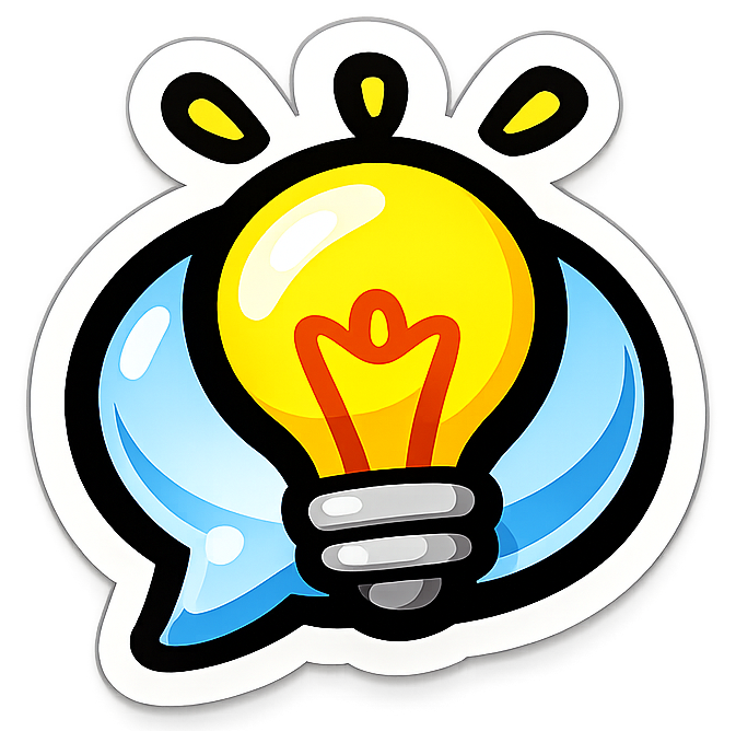 Lightbulb sticker — the ideapop mascot